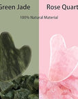 Rose quartz and Jade- Guasha set