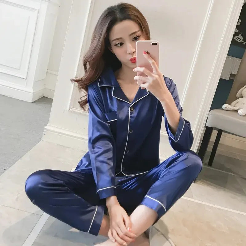 Silk Women Pyjama Sleepwear Sets