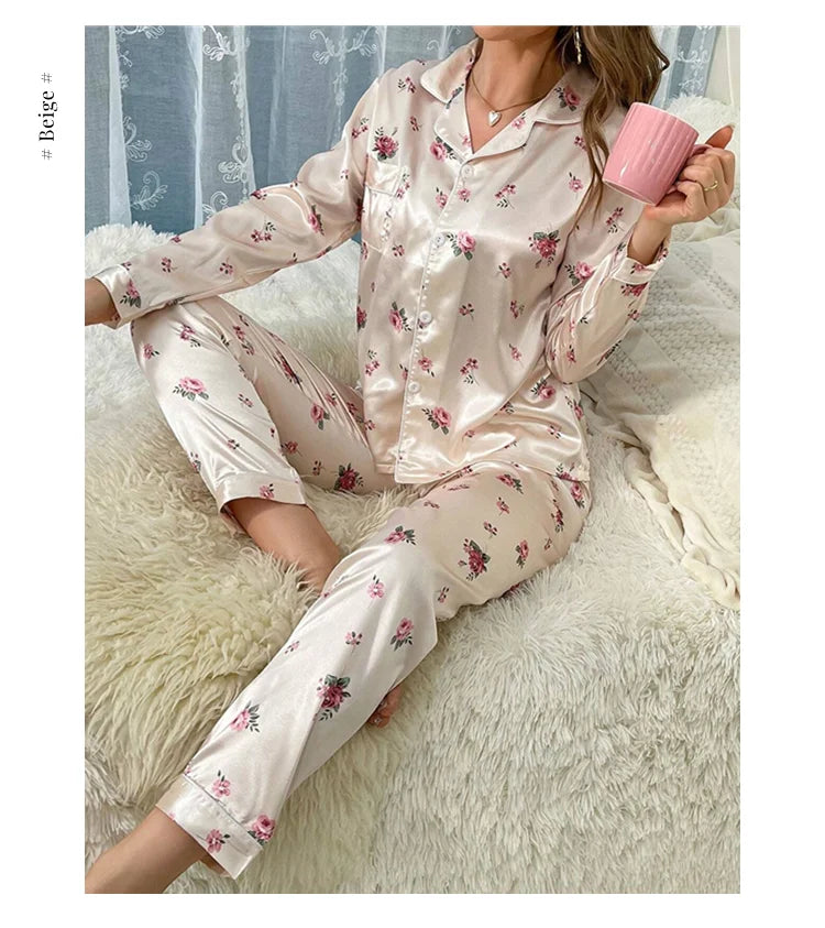 Women's Floral Print Pajamas Set